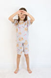 Kız Çocuk Pamuklu Penye Kumaş Şortlu Pijama Takımı 