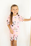 Kız Çocuk Pamuklu Penye Kumaş Şortlu Pijama Takımı 
