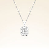 0,20 Karat Efektli Baget Pırlanta kolye 