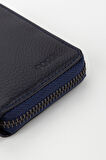 Kutulu Hakiki Deri Lacivert Fermuarlı El Portföyü Kartlık Cüzdan