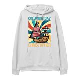 Christopher  Baskılı Beyaz Hoodie