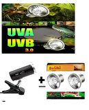 KORHAN TEKNİK Mandallı Lamba Tutacağı Dimmer Özellikli 2 Adet 25 W Uva/uvb Lamba Dahil