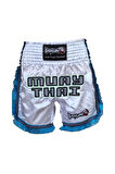 DragonDo MT3020 Apache Muaythai Şort Beyaz Püsküllü Muay Thai Şortu