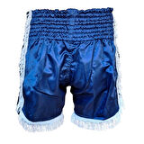 DragonDo MT3020 Apache Muaythai Şortu Lacivert Püsküllü Nakışlı Muay Thai Şortu