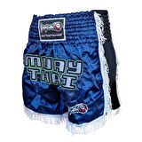 DragonDo MT3020 Apache Muaythai Şortu Lacivert Püsküllü Nakışlı Muay Thai Şortu