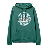 Sprit of the ocean  Baskılı Yeşil Hoodie