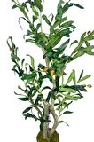 Yapay Çiçek Zeytin Ağacı Doğal Gövdeli Galvaniz Siyah Saksıda 95cm Yapay Ağaç
