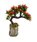 Bonsai Dekoratif Yapay Ağaç Kırmızı Kozalaklı Sedir Ağacı Bonzai 30CM