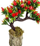 Bonsai Dekoratif Yapay Ağaç Kırmızı Kozalaklı Sedir Ağacı Bonzai 30CM
