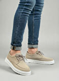 Stra Bağcıklı Süet Erkek Günlük Spor Klasik Ayakkabı SBT - Krem