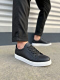 Elite Bağcıklı Cilt Erkek Günlük Sneaker Ayakkabı CBT - Siyah