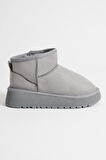 Anila Kadın Gri Kışlık Kürklü Bot