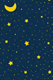 Sarı Lacivert Yıldız Desenli Kaymaz Dot Taban Dijital Baskı Çocuk Halısı