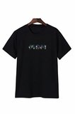 Sevgi Anneler Günü Mom Çiçek Temalı Baskılı Oversize Bisiklet Yaka T-shirt - Siyah