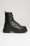 Anco Özel Tasarım Kışlık Siyah Kalın Tabanlı Kadın Bot