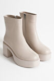 İtek Kadın Bej Topuklu Bot