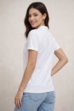 Fabricon Kadın Polo Yaka Pike Kumaş Düğmeli Basic Tişört T-Shirt Günlük Rahat - Beyaz