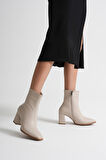 Osum Kadın Bej Topuklu Bot