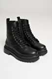Anco Özel Tasarım Kışlık Siyah Kalın Tabanlı Kadın Bot