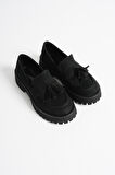 Anim Kadın Günlük Siyah Süet Loafer Ayakkabı