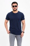 Wenic Erkek Basic Tişört Bisiklet Yaka Kısa Kol Günlük Yazlık Slim fit T-Shirt - Lacivert
