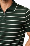 Engezi Erkek Triko Polo Yaka Fermuarlı Çizgili Tişört T-Shirt Yazlık Şık - Yeşil