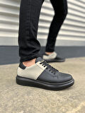 Boost Bağcıklı Cilt Süet Erkek Günlük Sneaker Ayakkabı Siyah Gri
