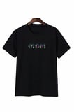 Sevgi Anneler Günü Mom Çiçek Temalı Baskılı Oversize Bisiklet Yaka T-shirt - Siyah