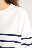 DeFacto Relax Fit Bisiklet Yaka Çizgili İnce Sweatshirt A9255AX24SPNV31