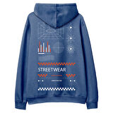Street Wear 2 Hoodie-Royal Mavi