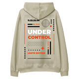 Under Control  Baskılı Krem Hoodie