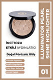 Pearl Shine Aydınlatıcı Highlighter 01 Altın Bronze, Inci Tozu, Yüksek Pigmentasyon, Yumuşak Doku