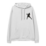 Volleyball1  Baskılı Beyaz Hoodie