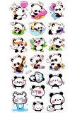 Sticker Kabartmalı Stiker Çıkartma Etiket (XHC166)-18x9 cm- Sevimli Emoji Panda