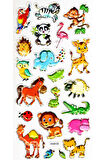 Sticker Kabartmalı Yaldızlı Stiker Çıkartma Etiket (Haa038)-23x12 cm- Sevimli Hayvanlar