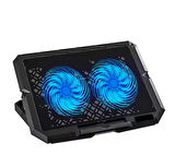 hadron Hdx4253 Notebook Soğutucu Ledli Çift Fanlı Telefon Standlı - Gaming Ledli Laptop Soğutucu