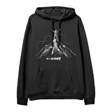 Winner  Baskılı Siyah Hoodie