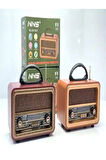Taşınabilir Nostaljik Fm Radyo Bluetooth Tf Kart Usb Destekli Ahşap Kasa Radyo - Koyu Ahşap