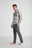 U.S. POLO ASSN. - Erkek Gri Polarlı Pijama Takımı 024K.1.Z8.E.7TA.5GR4.P