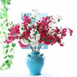 Yapay Çiçek Begonvil Çiçeği BEYAZ 80cm Tek Dal Bodrum Çiçeği  Sarkan Çiçek