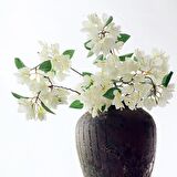 Yapay Çiçek Begonvil Çiçeği BEYAZ 80cm Tek Dal Bodrum Çiçeği  Sarkan Çiçek