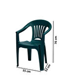 Omnipazar MT-GF141 Zaffiro Plastik Bahçe Balkon Sandalye 4'lü Set 