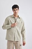 DeFacto Relax Fit Polo Yaka Gömlek Ceket B4523AX24SPBG620
