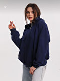 KANGURU CEP DETAYLI OVERSİZE SWEAT- LACİVERT RENK