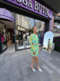 DESENLİ TÜL MİNİ BLUZ