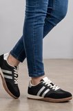 Asorti Unisex Siyah Süet Detaylı Retro Sneaker - Klasik Kauçuk Tabanlı Günlük Spor Ayakkabı