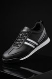 Premium Serisi Siyah Beyaz Çizgili Unısex Sneaker – Günlük Spor Ayakkabı