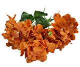 Yapay Çiçek Ortanca Çiçeği Demeti 43 cm Turuncu