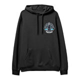 Ocean Voyage  Baskılı Siyah Hoodie