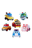 6'Lı Robocar Poli Figür Seti Amber Roy Mark Helly Bucky Poli Figürleri 6 Lı Robocar Poli Robot Figür